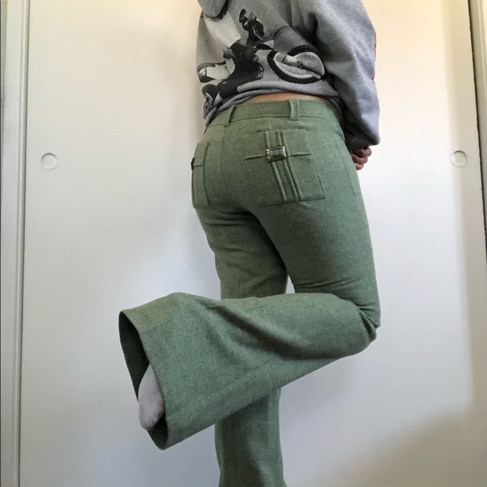 Vintage Susana Monaco Pistachio Green Wool Pants🍵